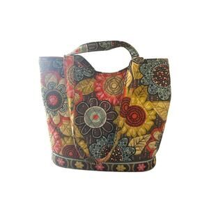 Vera Bradley fabric tote bag with a vibrant floral pattern